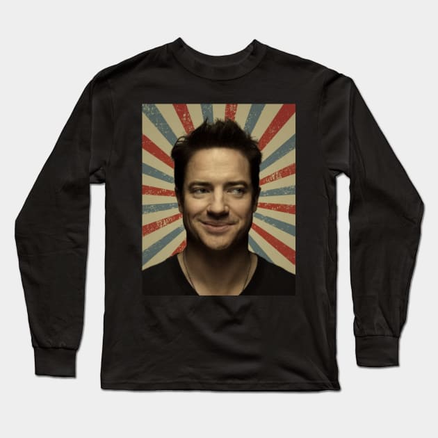 Brendan Fraser Long Sleeve T-Shirt by LivingCapital 